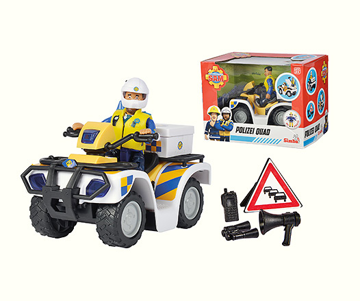 109251096 Simba Toys Feuerwehrmann SAM Polizeiauto 4x4 mit Figur Nr 